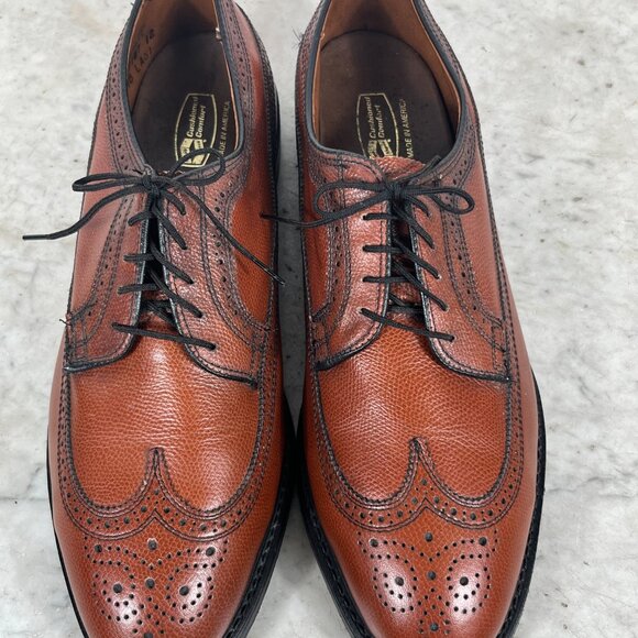 Men's Knapp Shoes Wing Tip Oxford size 12 Cognac - Picture 2 of 11